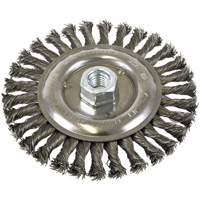 Standard Face Knot Wire Wheel Threaded, 6" Dia., 0.022" Fill, 5/8"-11 Arbor, Steel Duraquip Inc