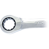 Non-Reversible Long Pattern Ratcheting Combination Wrench, 19 mm, Plain Finish Duraquip Inc
