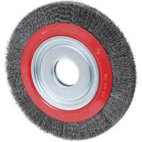 Crimped Wire Wheel, 10" Dia., 0.014" Fill, 2" Arbor Duraquip Inc