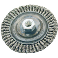Stringer Bead Brush, 4" Dia., 0.022" Fill, 5/8"-11 Arbor, Steel Duraquip Inc