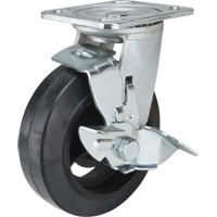 Roulette moul&eacute;, Pivotant avec frein, 6" (152,4 mm), Caoutchouc, 550 lb (249 kg) Duraquip Inc