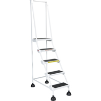Light-Duty Stop-Step Ladders, 5 Steps, 16" Step Width, 47-11/16" Platform Height, Steel Duraquip Inc