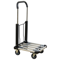 Folding Handle Platform Truck, Aluminum, 300 lbs., 28" L x 16" W, 37.75" High Duraquip Inc