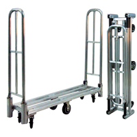 Aluminum U-Boat Folding Utility Cart, 16" W x 60" L, 1500 lbs. Cap., Polyurethane Wheels Duraquip Inc