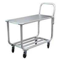 Aluminum Tubular Deck Cart, 700 lbs. Capacity, Aluminum, 19" W x 42" H x 46" D, Lip Down Duraquip Inc