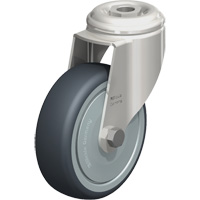 Roulette en &eacute;lastom&egrave;re thermoplastique acier inoxydable, Pivotant, Diam&egrave;tre 4" (102 mm), Capacit&eacute; 240 lb (108 kg) Duraquip Inc