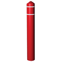 Smooth Bollard Cover With Reflective Stripes, 4" Dia. x 56" L, Red Duraquip Inc
