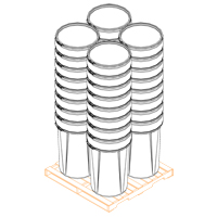 Nestable Polyethylene Drum, 55 US gal (45 imp. gal.), Open Top, Yellow Duraquip Inc