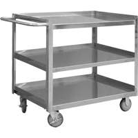 Industrial Grade Shelf Cart, 3 Tiers, 24-1/8" W x 35" H x 42" D, 1200 lbs. Capacity Duraquip Inc