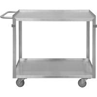 Industrial Grade Shelf Cart, 2 Tiers, 22-1/2" W x 34" H x 42-7/16" D, 600 lbs. Capacity Duraquip Inc