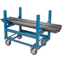 Pipe & Bar Cradle Truck, 24" L x 24" W x 34" H, 2500 lbs. Capacity, Polyurethane Wheels Duraquip Inc