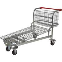 Nestable Wire Cart, Steel, 28-3/4" x 37-1/16" x 59-5/8", 275 lbs. Capacity Duraquip Inc