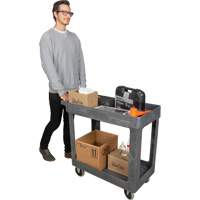 Utility Service Cart, 2 Tiers, 16-1/2" x 32-1/2" x 34-1/2", 550 lbs. Capacity Duraquip Inc