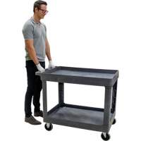 Chariot utilitaire pour l'entretien, 2 tiers, 24-5/8" x 32-1/2" x 40", Capacit&eacute; 550 lb Duraquip Inc