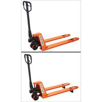 Low Profile Hydraulic Pallet Trucks, 48" L x 20.5" W, 3300 lbs. Cap. Duraquip Inc