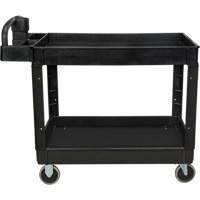 Utility Cart, 2 Tiers, 25-5/8" x 33-1/2" x 43-3/4", 550 lbs. Capacity Duraquip Inc