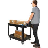 Utility Cart, 2 Tiers, 25-5/8" x 33-1/2" x 43-3/4", 550 lbs. Capacity Duraquip Inc