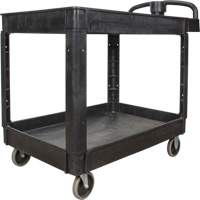 Utility Cart, 2 Tiers, 25-5/8" x 33-1/2" x 43-3/4", 550 lbs. Capacity Duraquip Inc