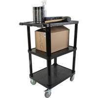 Chariot utilitaire avec tablette plate, 3 tiers, 18-1/8" x 37-3/8" x 27-3/4", Capacit&eacute; 330 lb Duraquip Inc