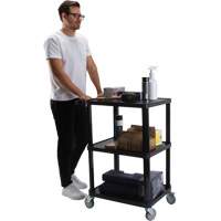 Chariot utilitaire avec tablette plate, 3 tiers, 18-1/8" x 37-3/8" x 27-3/4", Capacit&eacute; 330 lb Duraquip Inc