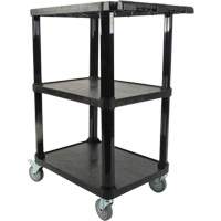 Chariot utilitaire avec tablette plate, 3 tiers, 18-1/8" x 37-3/8" x 27-3/4", Capacit&eacute; 330 lb Duraquip Inc
