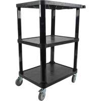 Chariot utilitaire avec tablette plate, 3 tiers, 18-1/8" x 37-3/8" x 27-3/4", Capacit&eacute; 330 lb Duraquip Inc
