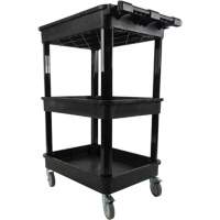 Chariot utilitaire avec tablette &agrave; bordure profonde, 3 tiers, 19" x 39-1/2" x 28-1/4", Capacit&eacute; 330 lb Duraquip Inc