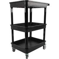Chariot utilitaire avec tablette &agrave; bordure profonde, 3 tiers, 19" x 39-1/2" x 28-1/4", Capacit&eacute; 330 lb Duraquip Inc