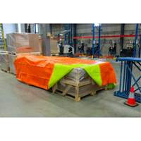 B&acirc;che tiss&eacute;e robuste haute visibilit&eacute;, Poly&eacute;thyl&egrave;ne, Vert/Orange, 16' x 20' x 12 mils Duraquip Inc