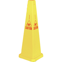 "Caution" Lamba Traffic Cones, English with Pictogram Duraquip Inc