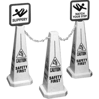 "Caution" Lamba Traffic Cones, English with Pictogram Duraquip Inc