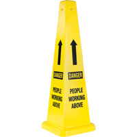 "People Working Above" Traffic Cones, English with Pictogram Duraquip Inc