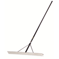 Pro Asphalt Rake, 36" W, Aluminum Blade, 28 Tines Duraquip Inc