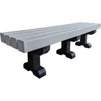 Banc de parc, Plastique recycl&eacute;, 72" lo x 17" la x 17" h, Gris Duraquip Inc