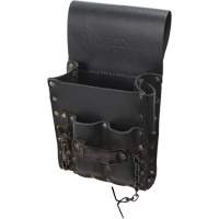 Tool Belt Pouch, Multiple Tool Holder, Leather, 5 Pockets Duraquip Inc