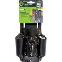 Tool Belt Pouch, Multiple Tool Holder, Leather, 4 Pockets Duraquip Inc