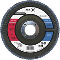 Disque &agrave; lamelles POWERBLEND, 5" x 7/8", Type 29, Grain Z40, Alumine de zirconium Duraquip Inc