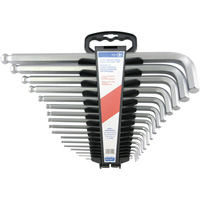 Jumbo Extra-Long Ball Nose Hex Key Set, 17 Pcs., Metric Duraquip Inc