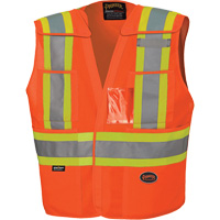 6930 Drop Shoulder Tear-Away Safety Vest, High Visibility Orange, Large/X-Large, Polyester Duraquip Inc