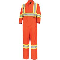 5514 High-Visibility Safety Coveralls, 36, High Visibility Orange Duraquip Inc