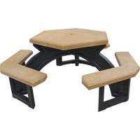 Recycled Plastic Hexagon Picnic Tables, 78" L x 78" W, Cedar Duraquip Inc
