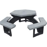 Recycled Plastic Hexagon Picnic Tables, 78" L x 78" W, Grey Duraquip Inc