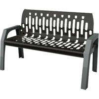 Stream Benches, Steel, 48" L x 25" W x 34" H, Black Duraquip Inc