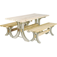 2x4 Basics&reg; Picnic Table & Benches Kit, 8' L x 30" W, Sand Duraquip Inc