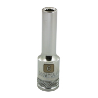 Douille m&eacute;trique, 6 mm, Prise 3/8", 12 pans, Profond Duraquip Inc