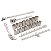 Jeu de douilles m&eacute;triques, 25 Mcx, Prise de 1/2" Duraquip Inc