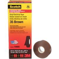 Ruban isolant en vinyle pour codification par couleur Scotch, 19 mm (3/4") la x 20 m (66') lo, 7 mils, Brun Duraquip Inc