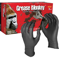 Grease Monkey&reg; Disposable Gloves, Large, Nitrile, 5-mil, Powder-Free, Black Duraquip Inc
