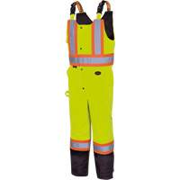 5041BB Waterproof Quilted Bib Pants, Polyester, Large, High Visibility Lime-Yellow Duraquip Inc