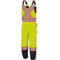 5041BB Waterproof Quilted Bib Pants, Polyester, Large, High Visibility Lime-Yellow Duraquip Inc